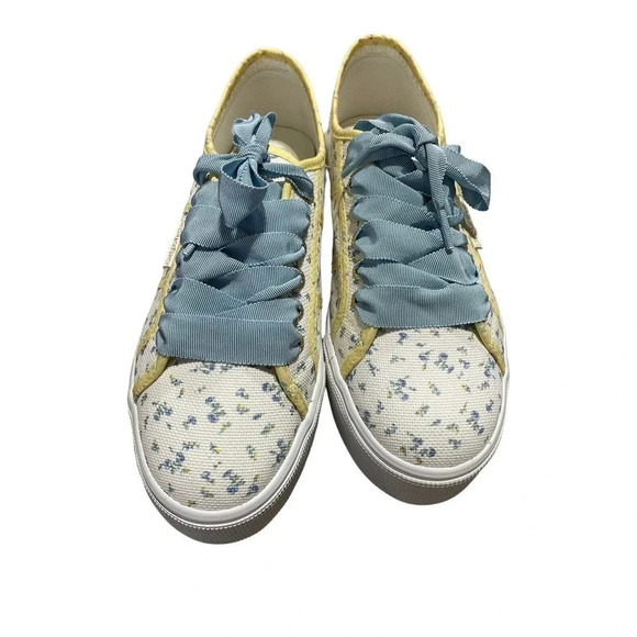 LoveShackFancy Superga Platform Sneakers sz EU 40 US 9 Low Top Yellow Blue Shoes - Picture 3 of 16
